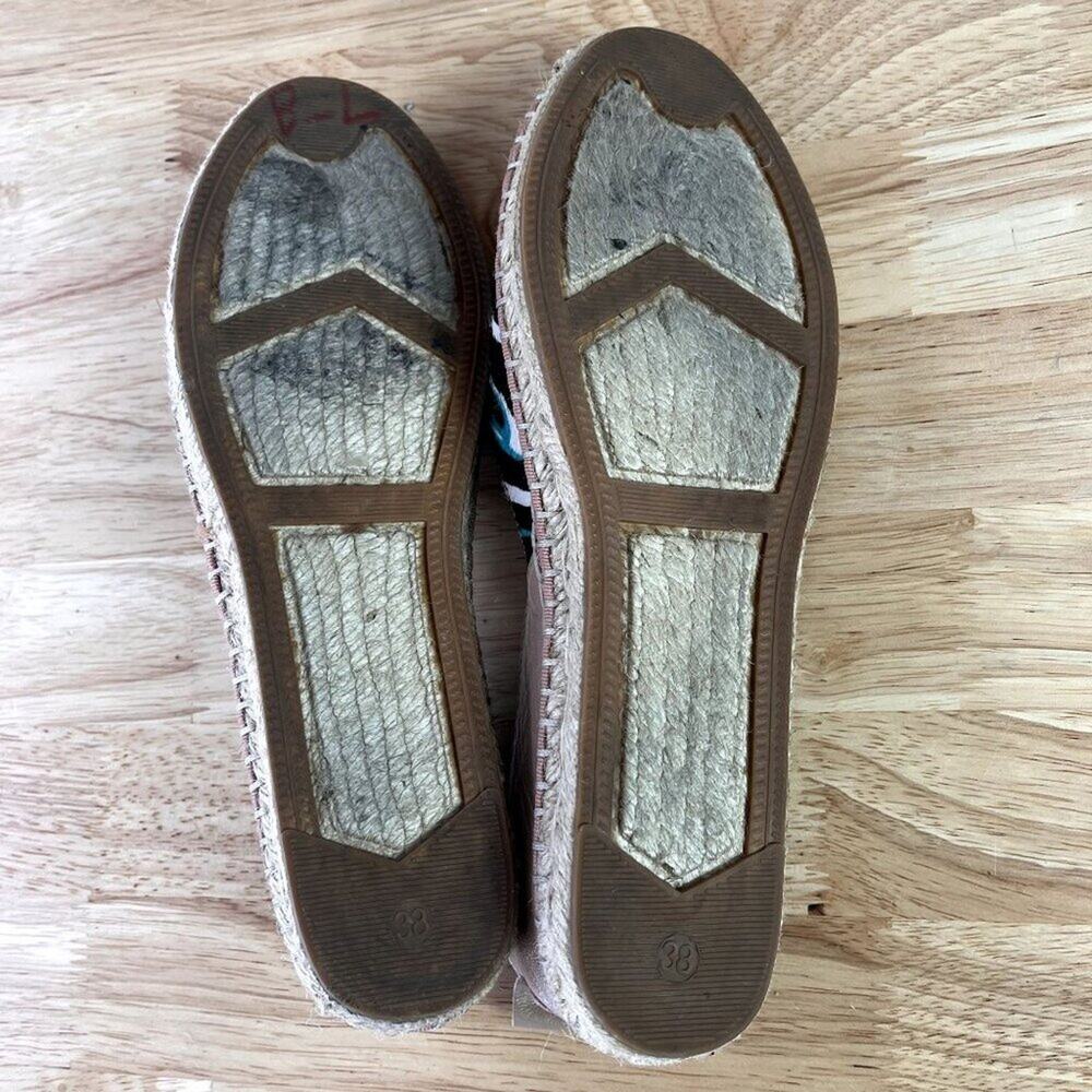 FRENCH CONNECTION Umara Zebra Print Calf Hair Closed Toe Espadrille Flat Women's - Picture 9 of 12